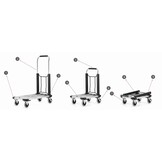 Transportwagen - 71x41cm - opvouwbaar - tot 150 kg - aluminium