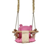 Babyschommel - babyswing - met oren - max. 20 kg - crème, lichtroze