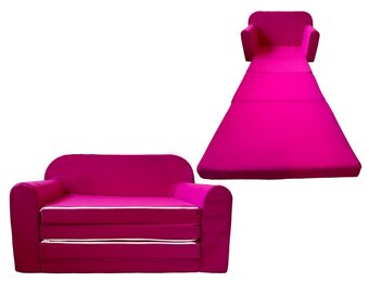 Kinderbankje  - splaapbank voor kinderkamer - 170x100cm - roze