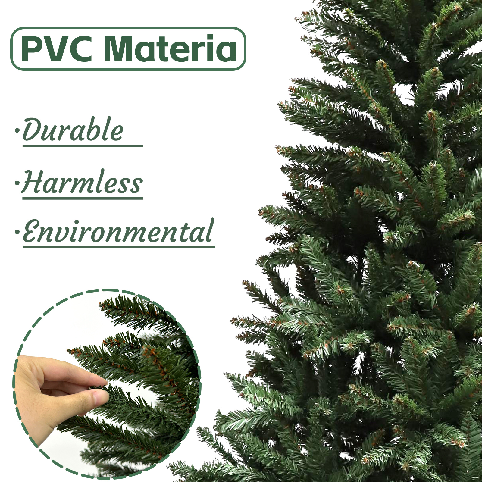 Kunstkerstboom - 220 cm - spar groen- stalen poot