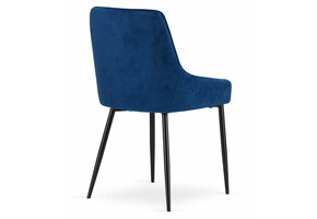 Fluwelen stoel - set van 3 - blauw - tijdloos design