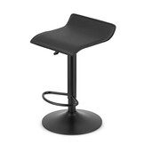 Barkruk - 2 stuks - zwart eco-leer - 360 graden draaibaar - hoogteverstelling 63-84 cm
