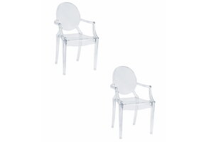 Transparante stoel - 2 stuks - polycarbonaat - stapelbaar