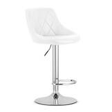 Barkruk met rugleuning - 2 stuks - wit - verstelbare hoogte - chromen accenten