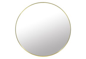 Ronde gouden spiegel - 50 cm diameter - poedergecoat metaal - inclusief ophangset