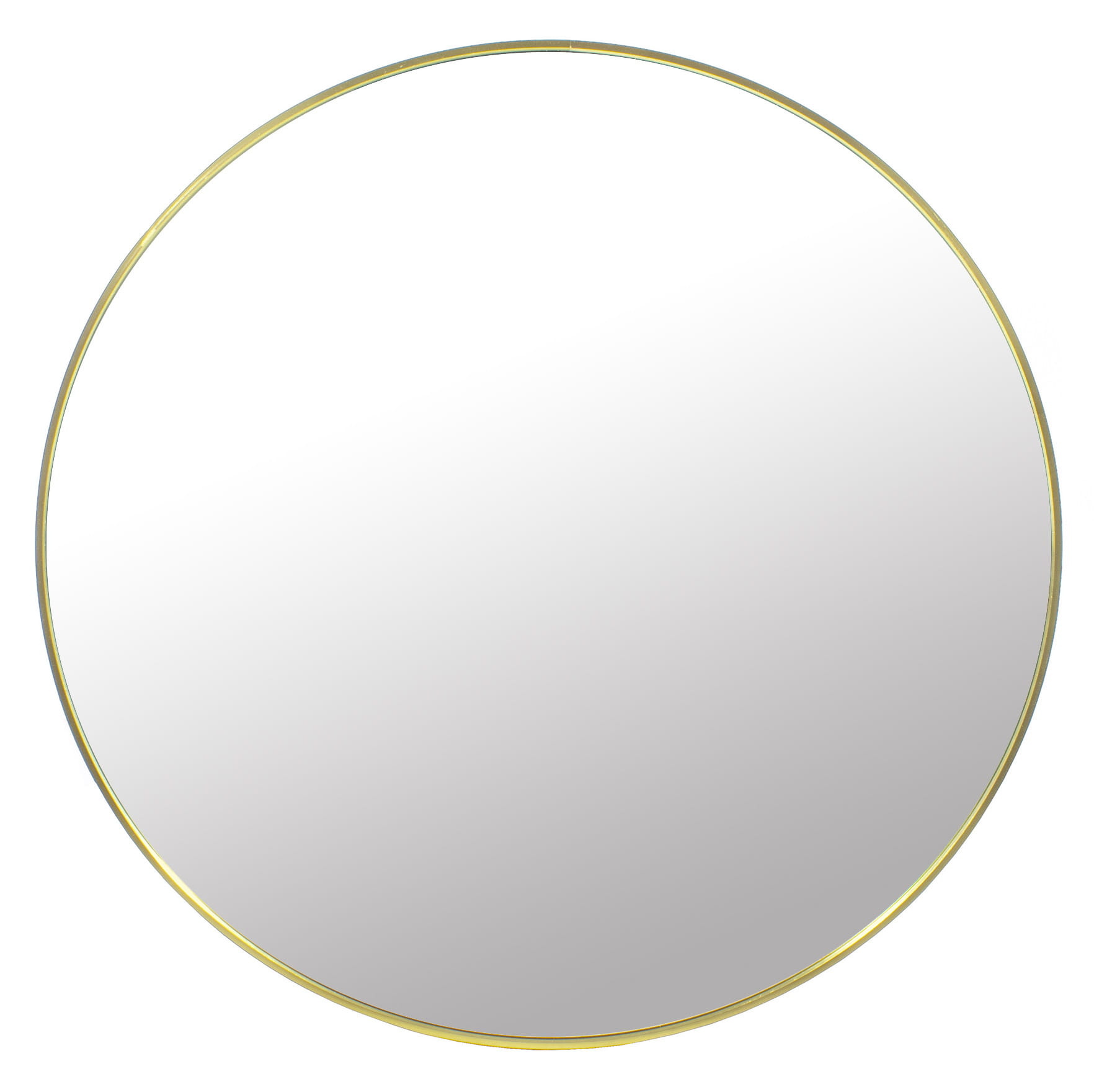 Ronde gouden spiegel - 50 cm diameter - poedergecoat metaal - inclusief ophangset