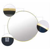 Ronde gouden spiegel - 50 cm diameter - poedergecoat metaal - inclusief ophangset