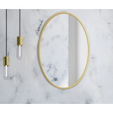 Ronde gouden spiegel - 50 cm diameter - poedergecoat metaal - inclusief ophangset