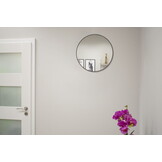 Ronde spiegel zwart - 50 cm diameter - gepoedercoat metaal - inclusief ophangset