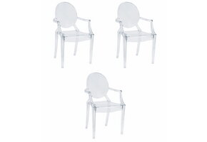 Transparante stoel - set van 3 - stapelbaar - polycarbonaat