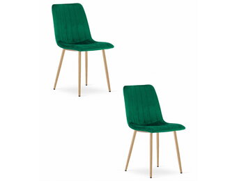 Fluwelen stoel - donkergroen - 86x45x55 cm - metaal poten