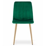 Fluwelen stoel - donkergroen - 86x45x55 cm - metaal poten