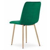 Fluwelen stoel - donkergroen - 86x45x55 cm - metaal poten