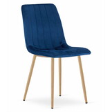 Velvet eetkamerstoel - 3 stuks - marineblauw - 86x45x55 cm