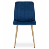 Velvet eetkamerstoel - 3 stuks - marineblauw - 86x45x55 cm