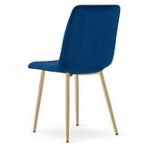 Velvet eetkamerstoel - 3 stuks - marineblauw - 86x45x55 cm