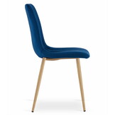 Velvet eetkamerstoel - 3 stuks - marineblauw - 86x45x55 cm