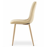Velvet eetkamerstoel - 4 stuks - beige - 86x45x55 cm