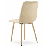 Velvet eetkamerstoel - 4 stuks - beige - 86x45x55 cm