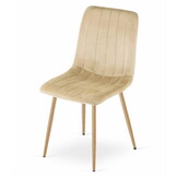 Velvet eetkamerstoel - 4 stuks - beige - 86x45x55 cm