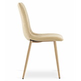 Velvet stoel - 3 stuks - beige - 86x45x55 cm