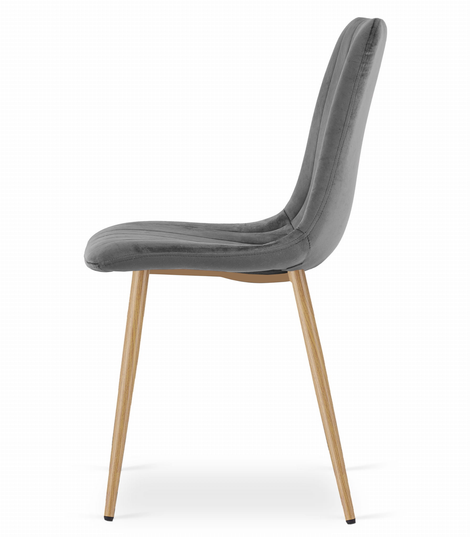 Fluwelen stoel - 4 stuks - donkergrijs - 86x45x55 cm