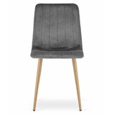 Fluwelen stoel - 4 stuks - donkergrijs - 86x45x55 cm