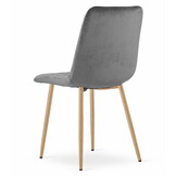 Fluwelen stoel - 4 stuks - donkergrijs - 86x45x55 cm