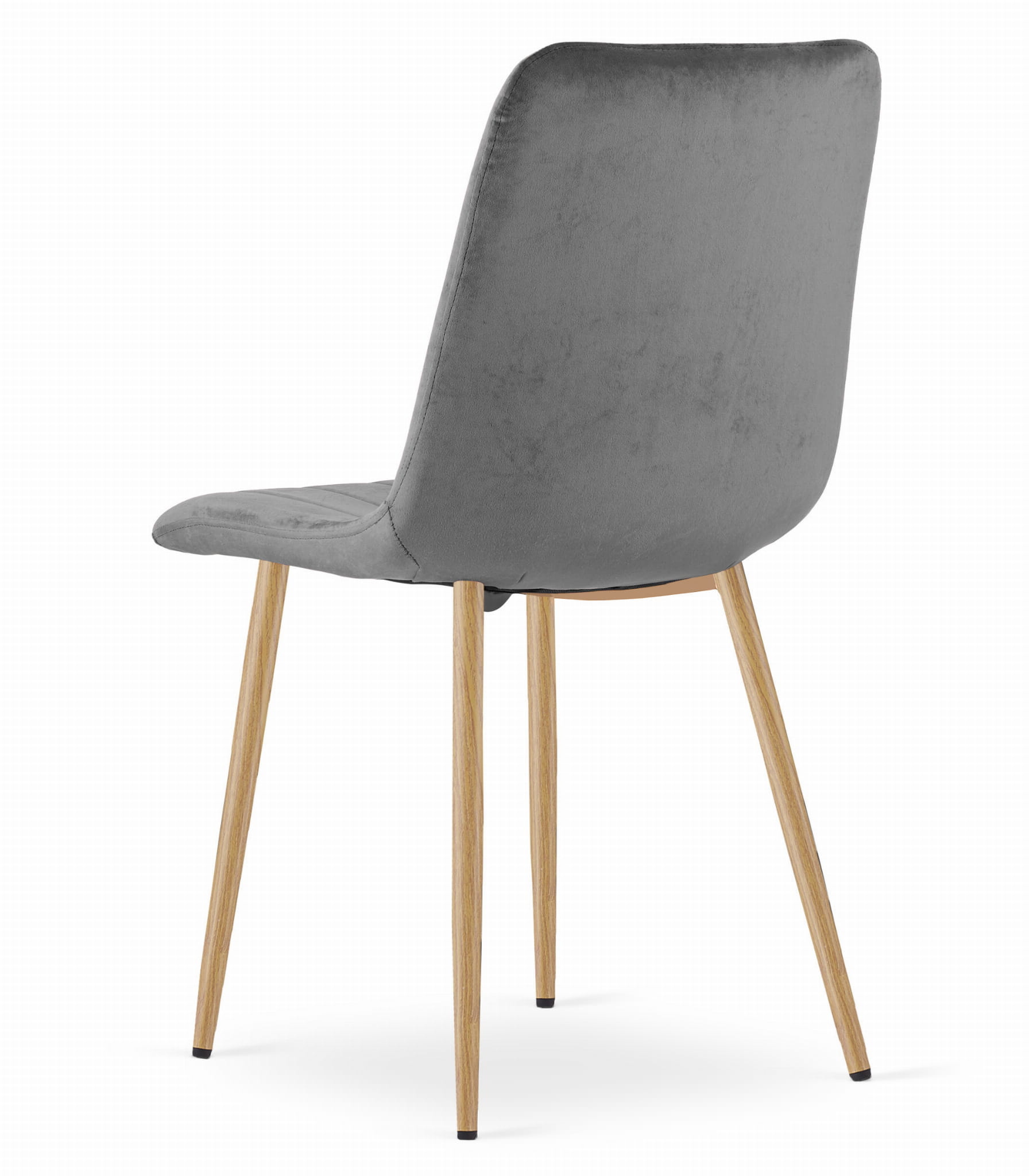 Fluwelen stoel - 4 stuks - donkergrijs - 86x45x55 cm