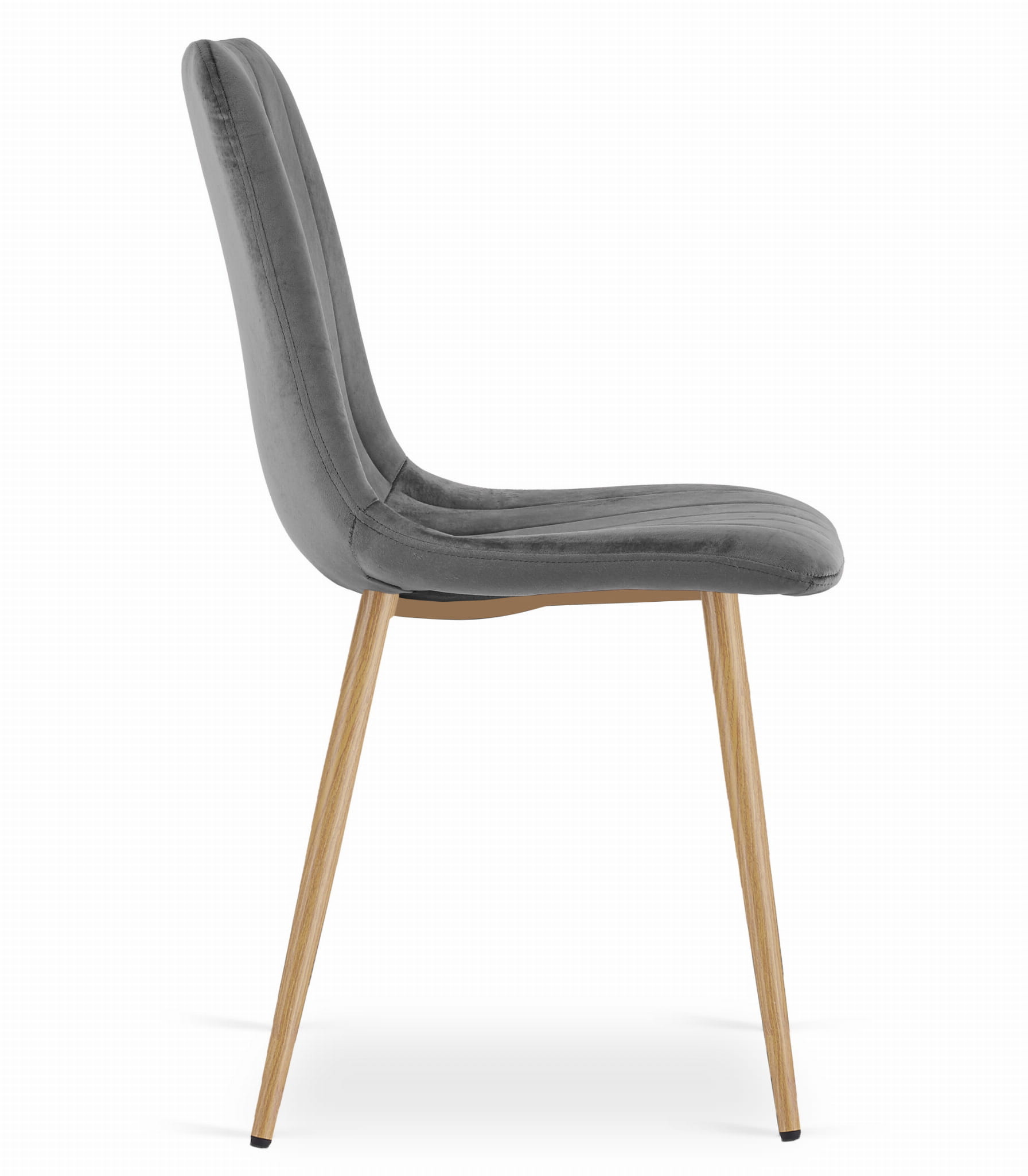 Fluwelen stoel - 4 stuks - donkergrijs - 86x45x55 cm