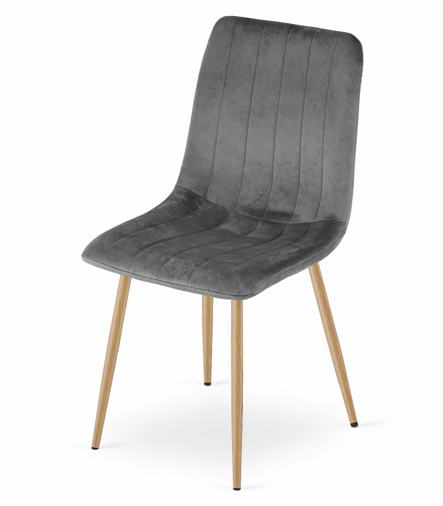 Fluwelen stoel - 4 stuks - donkergrijs - 86x45x55 cm