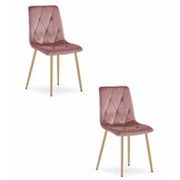 Velvet stoel - 2 stuks - donkergrijs - 86.5x45x54 cm