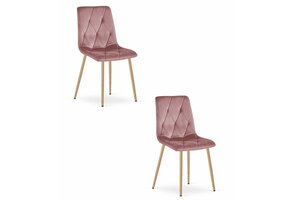 Velvet stoel - 2 stuks - donkergrijs - 86.5x45x54 cm