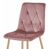 Velvet stoel - 2 stuks - donkergrijs - 86.5x45x54 cm