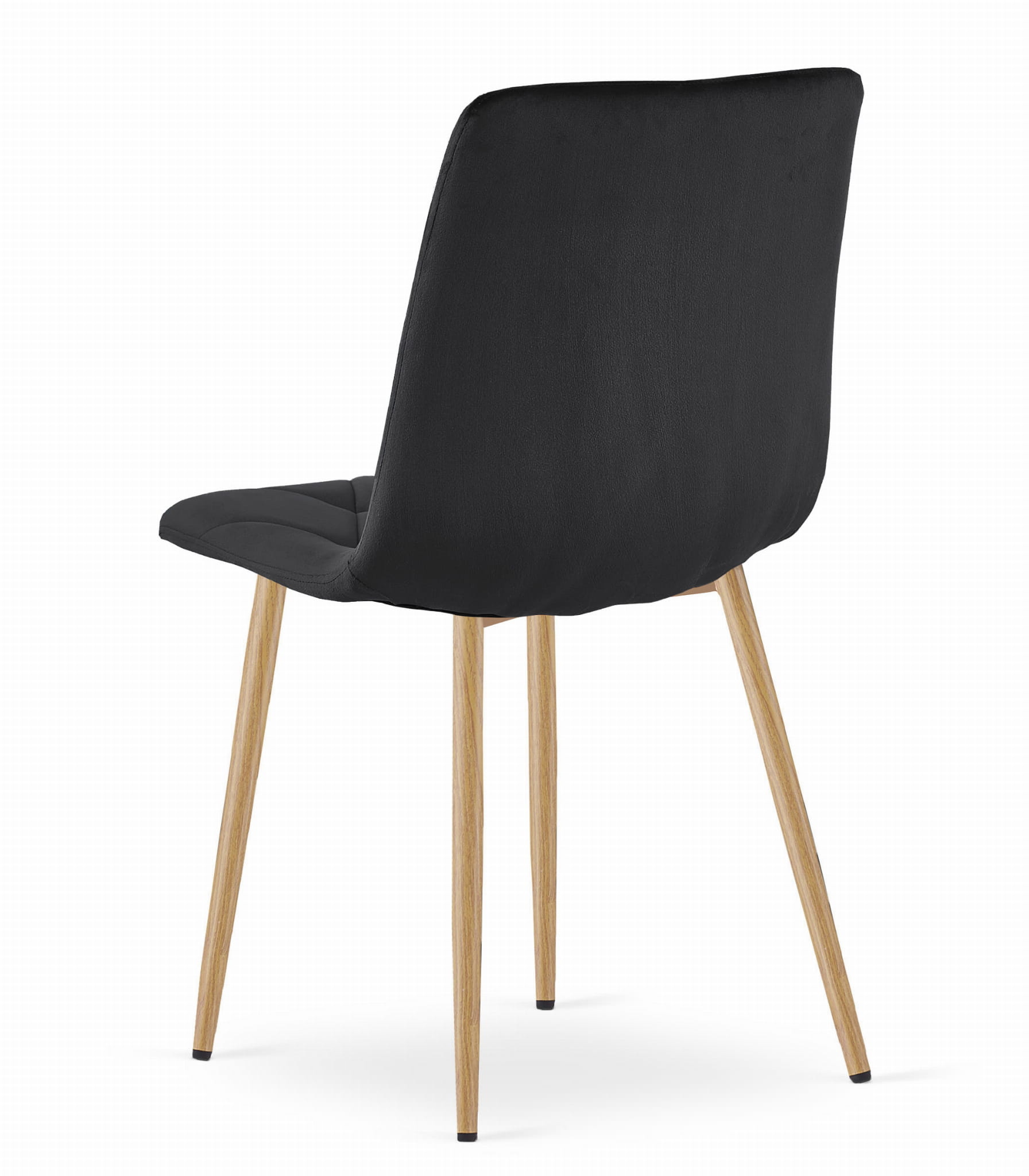 Zwarte eetkamerstoelen - 2 stuks - fluweel - houtimitatie poten