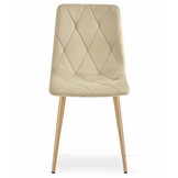 Fluwelen stoel - set van 2 - beige - houtkleurige poten