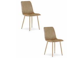 Fluwelen stoel - 2 stuks - bruin - 86x45x55 cm