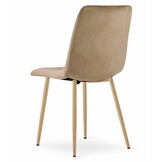 Fluwelen stoel - 2 stuks - bruin - 86x45x55 cm