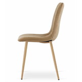 Fluwelen stoel - 3 stuks - bruin - 86x45x55 cm