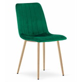 Fluwelen stoel - set van 3 - donkergroen - 86x45x55 cm