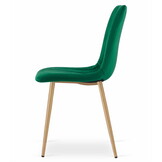 Fluwelen stoel - set van 3 - donkergroen - 86x45x55 cm