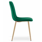Fluwelen stoel - set van 3 - donkergroen - 86x45x55 cm