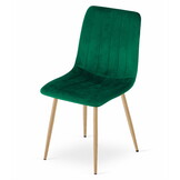 Fluwelen stoel - set van 3 - donkergroen - 86x45x55 cm