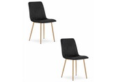 Fluwelen stoel - set van 2 - zwart - 86x45x55 cm