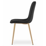Fluwelen stoel - set van 2 - zwart - 86x45x55 cm