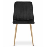 Fluwelen stoel - set van 2 - zwart - 86x45x55 cm