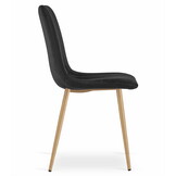 Fluwelen stoel - set van 2 - zwart - 86x45x55 cm