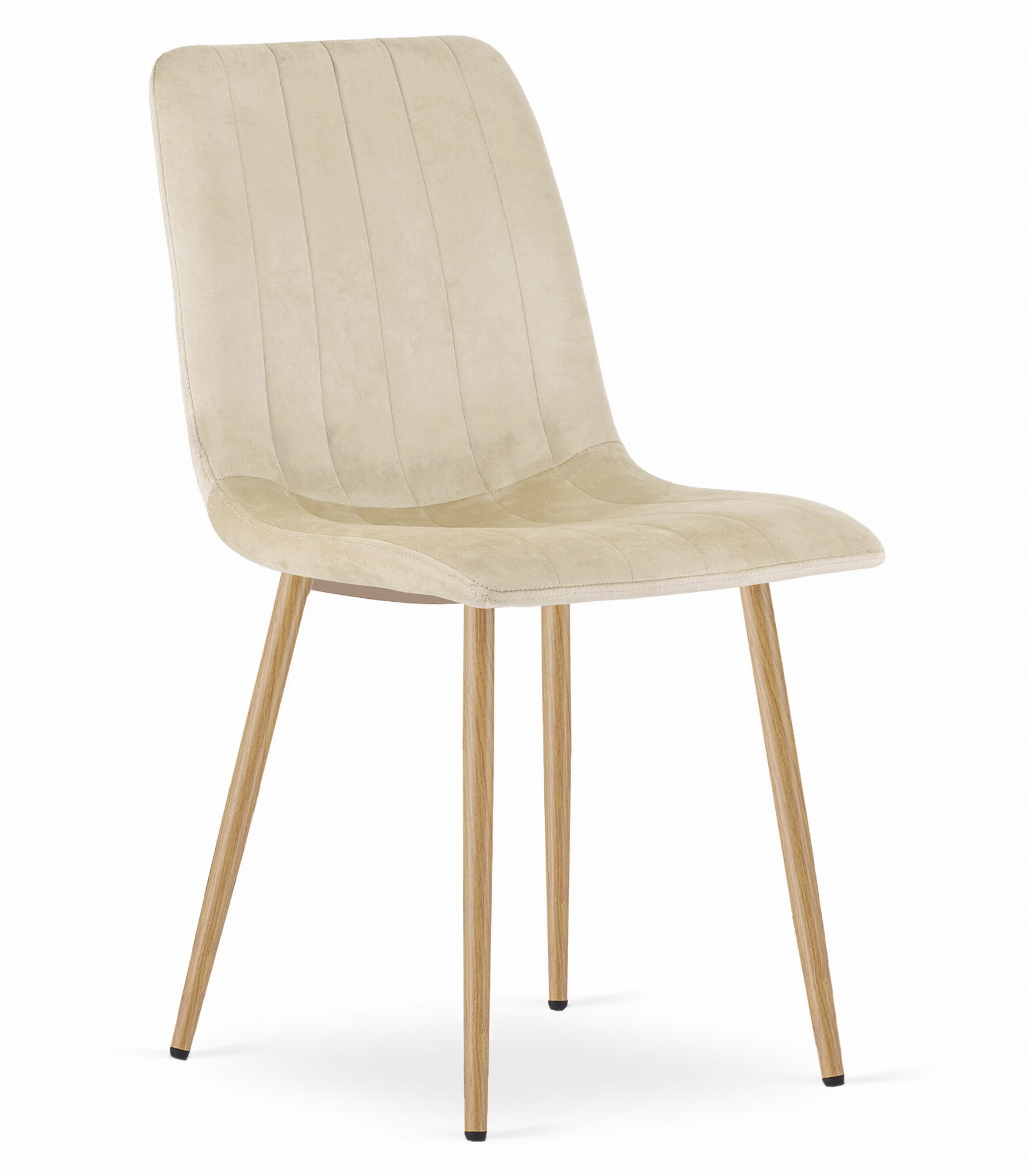 Beige eetkamerstoelen - set van 3 - velvet - 86x45x55 cm