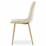 Beige eetkamerstoelen - set van 3 - velvet - 86x45x55 cm