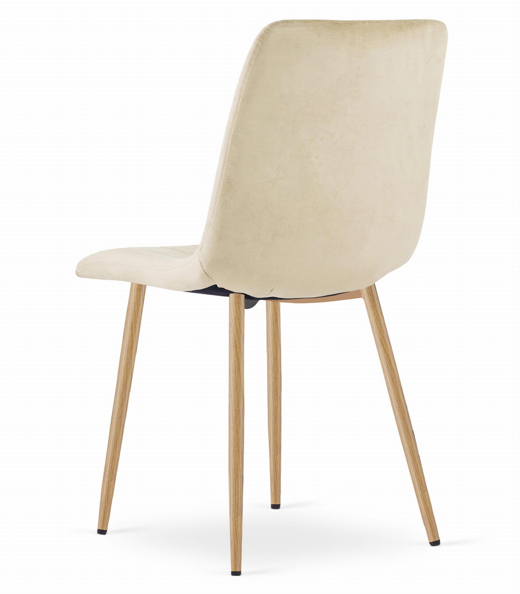 Beige eetkamerstoelen - set van 3 - velvet - 86x45x55 cm